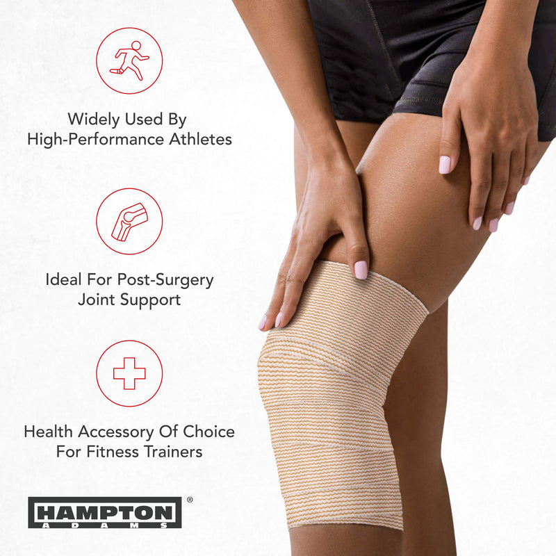 [Australia - AusPower] - (6 Pack) Elastic Bandage Wrap | Self Closing Latex-Free Cotton Compression Bandage (4” & 6” Wide Rolls) w/ Hook and Loop Closure | Elastic Tape Rolls for Medical, Sports, Sprains, Calf, Ankle & Foot 