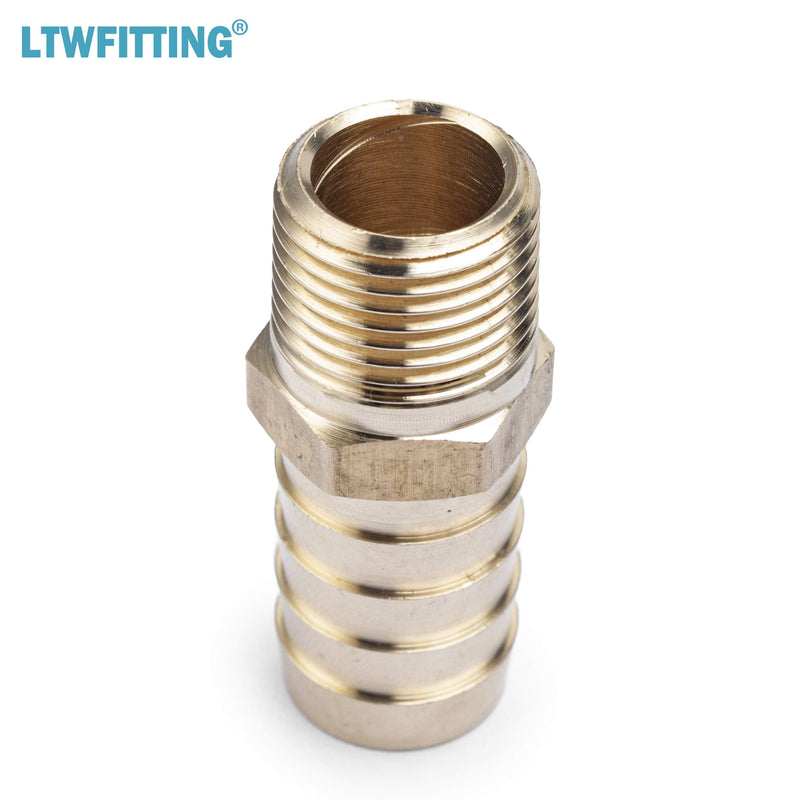 [Australia - AusPower] - LTWFITTING Lead Free Brass Barbed Fitting Coupler/Connector 5/8" Hose Barb x 3/8" Male NPT Fuel Gas Water (Pack of 5) 