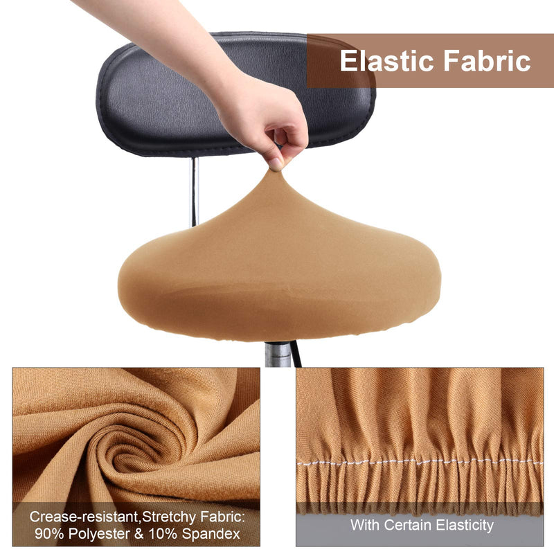 [Australia - AusPower] - Round Bar Stool Seat Covers Washable Stool Cushion Slipcover Elastic Bar Chair Covers for 14-17 Inch Chair (Camel Color,4 Pieces) Camel Color 4 
