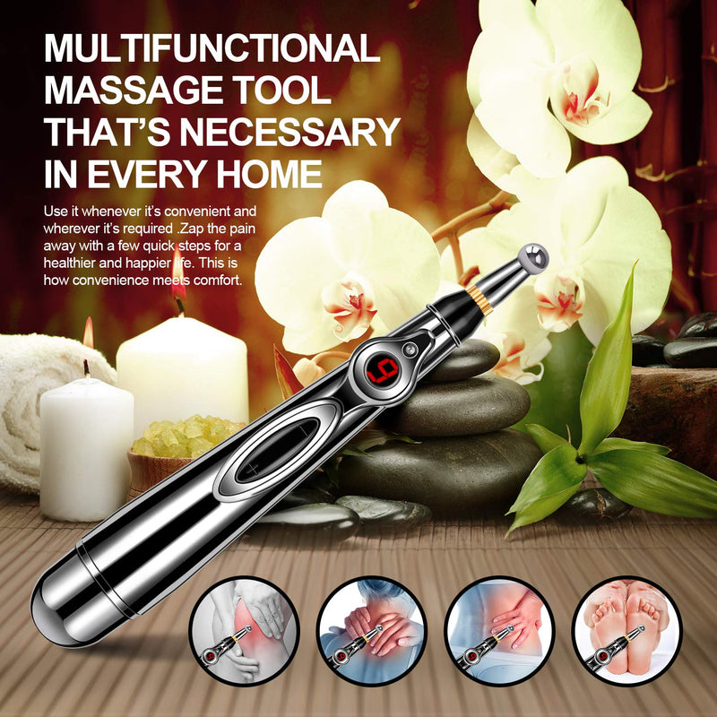 [Australia - AusPower] - 5-in-1 Acupuncture Pen, Electronic Acupuncture Pen, Pain Relief Therapy, Meridian Energy Pulse Massage Pen, Powerful Meridian Energy Pen Relief Pain Tools 5 in 1 Acupuncture Pen 