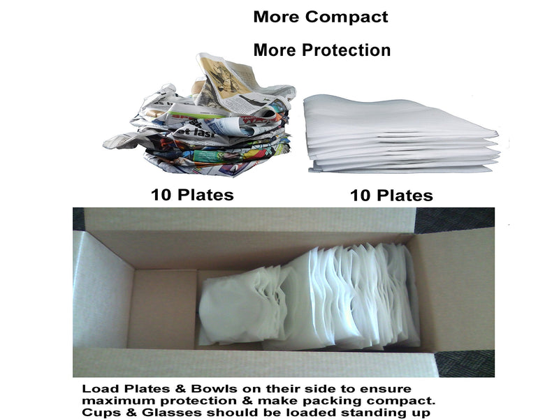 [Australia - AusPower] - Pack a Plate Foam Pouches 4 in 1 Packing Kit (48 Pack) 12 x 4 Various Sizes, Safely Wrap Dishes, Ideal for Glass Packing / Protect Dishes & Fragile Items with QUALITY Foam Pouch Moving Supplies 