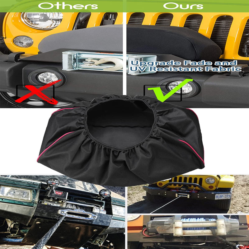 [Australia - AusPower] - CORRBPEN Winch Cover Waterproof and snowproof Heavy Duty 600D Breathable Oxford Fabric Dust-Proof Winch Protection Cover, Compatible with Most 8500-17500 Lbs Electric Winches for JK accessories etc. 