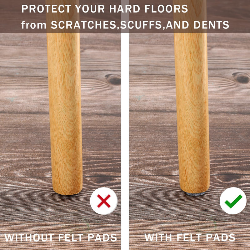 [Australia - AusPower] - Yaocom 100 Pcs Screw on Felt Chair Pads 0.8 Felt Pads for Furniture Sliders Chair Leg Floor Protectors Round Screw Chair Glides for Hardwood Floors Wooden Leg Feet of Chair Table Sofa, Brown 