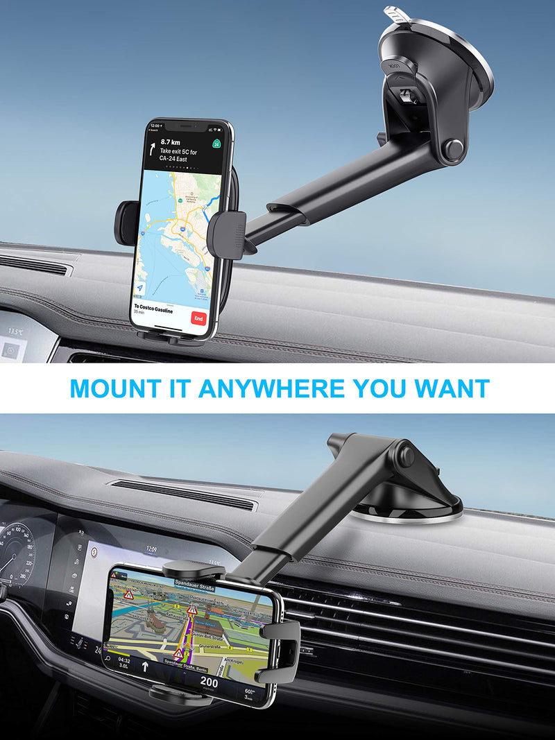 [Australia - AusPower] - Suction Cup Car Phone Holder Mount, Dashboard/Windshield/Window Phone Holder for Car with Ultra Sticky Gel Pad, Compatible with iPhone, Samsung, 4-6.8 Inch Cellphone, Thick Case & Big Phone Friendly 