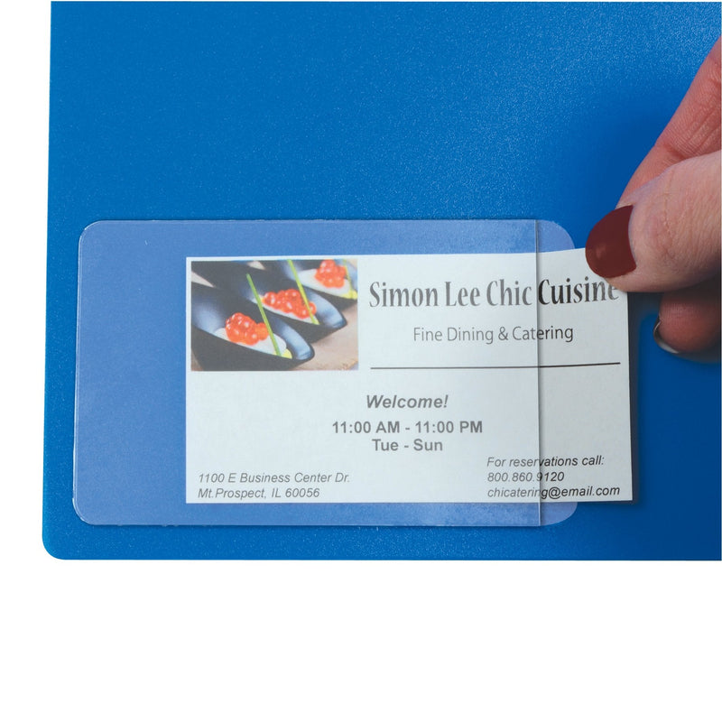 [Australia - AusPower] - C-Line Self-Adhesive Business Card Holders, Side Loading, 2" x 3-1/2", Clear, 5 Packs of 10 Holders, 50 Total (70238-5) Pack of 50 