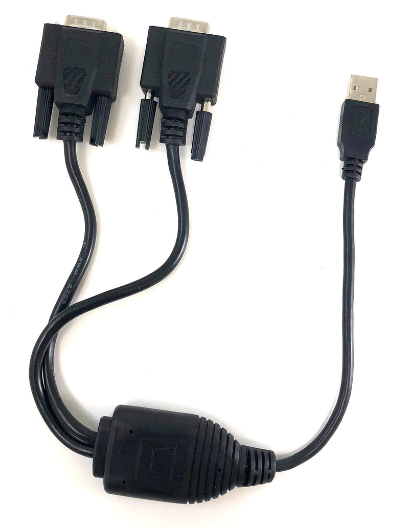 [Australia - AusPower] - Micro Connectors, Inc. Plug and Play USB to Dual Serial DB9 Adapter Windows 10 / Win 8/ 7/ XP/ Vista / Mac (E07-162) 1 ft USB 2.0 (A-M to Dual Serial DB9-M) Black 