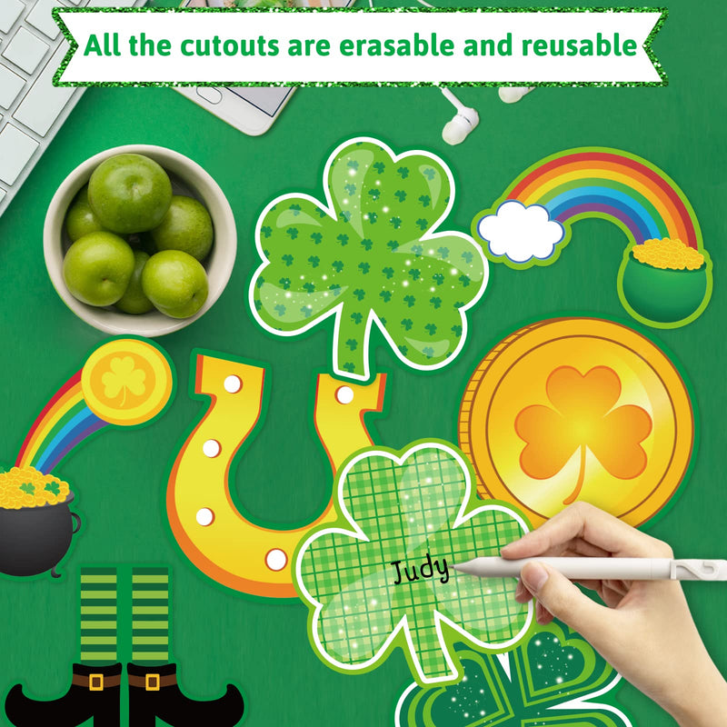 [Australia - AusPower] - 48pcs St. Patrick's Day Cutouts Shamrock Clover Cut-Outs for Classroom Bulletin Board Decorations 