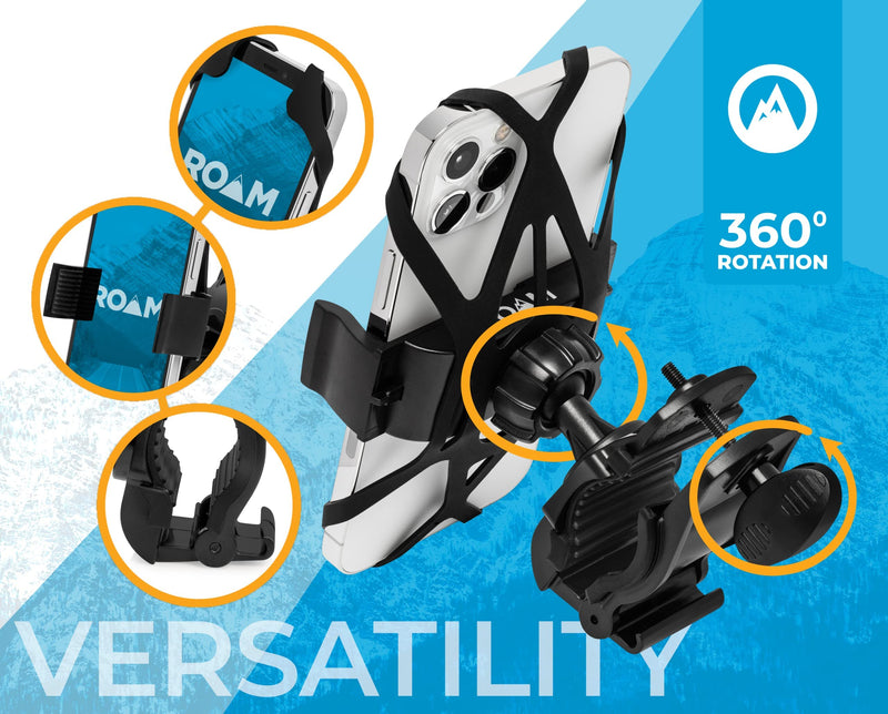 [Australia - AusPower] - Roam Handlebar Bike Phone Mount - Universal, Adjustable Bicycle Phone Holder for Motorcycle, Classic, Electric and Mountain Bike - Compatible with iPhone & Android Devices 
