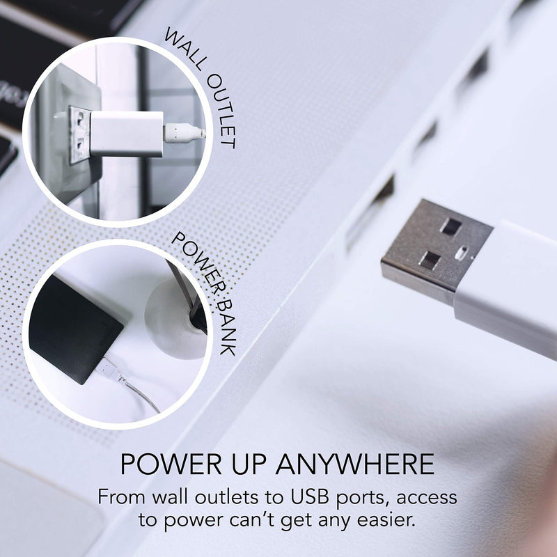 [Australia - AusPower] - Sharper Image SBS1-SI Small Personal USB Fan with Soft Blades, 2 Speeds, Touch Control, Quiet Operation, 5V Wall Adapter, 6 ft. Cable, White Small - White 