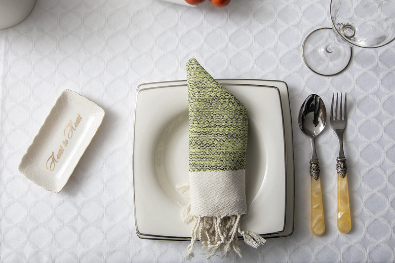 [Australia - AusPower] - Smyrna Original Turkish Cloth Napkins Set of 6 | 100% Cotton, 18 x 18 Inches | Decorative Boho Table Napkins for Dining Table | Versatile Cloth Napkin for Dinner, Wedding and Parties (Pistachio) 18"x18" (Set of 6) Pistachio 
