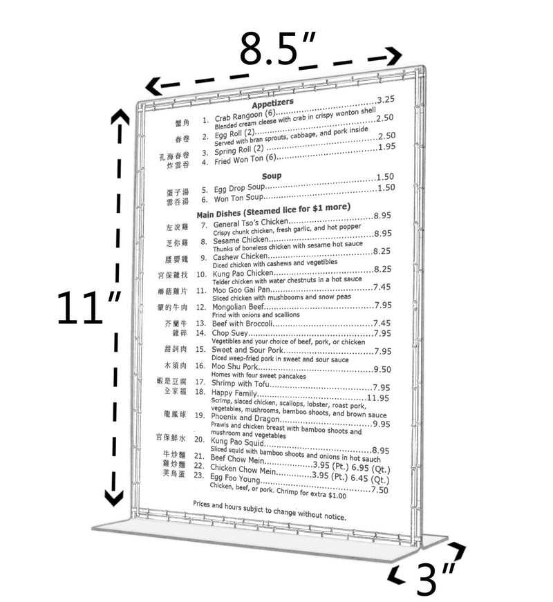 [Australia - AusPower] - deflecto 69201 Classic Image Stand Up Double Sided Sign Holder Plastic 8 1/2 wide x11 high Insert Clear 8 1/2" x 11" Lot of 1 