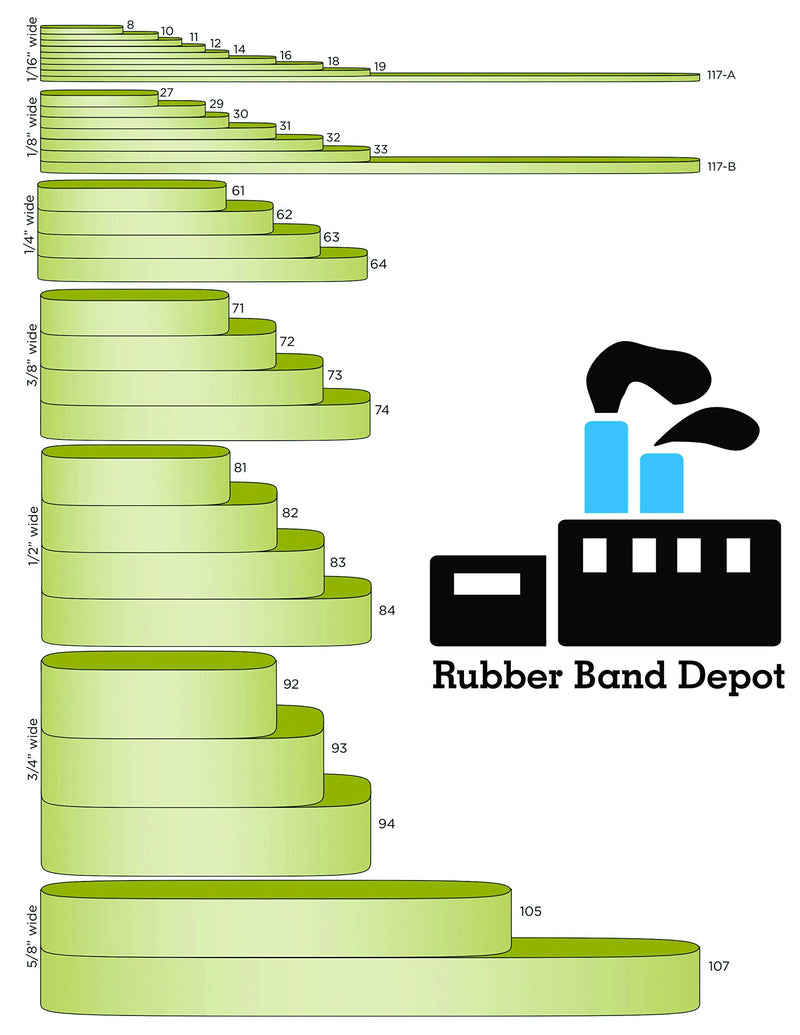 [Australia - AusPower] - Rubber Bands, Rubber Band Depot, Size #64, Approximately 320 Rubber Bands Per Bag, Rubber Band Measurements: 3-1/2" x 1/4'' - 1 Pound Bag 