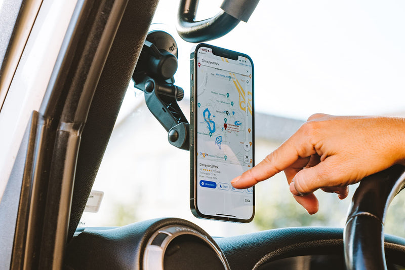 [Australia - AusPower] - Rokform - Adjustable Magnetic Windshield Phone Mount, Compatible with All Rokform Cases and MagSafe Phones Cases, Secured by Strong Suction Cup Base, 210° of Tilt and 360° of Rotation (Black) 