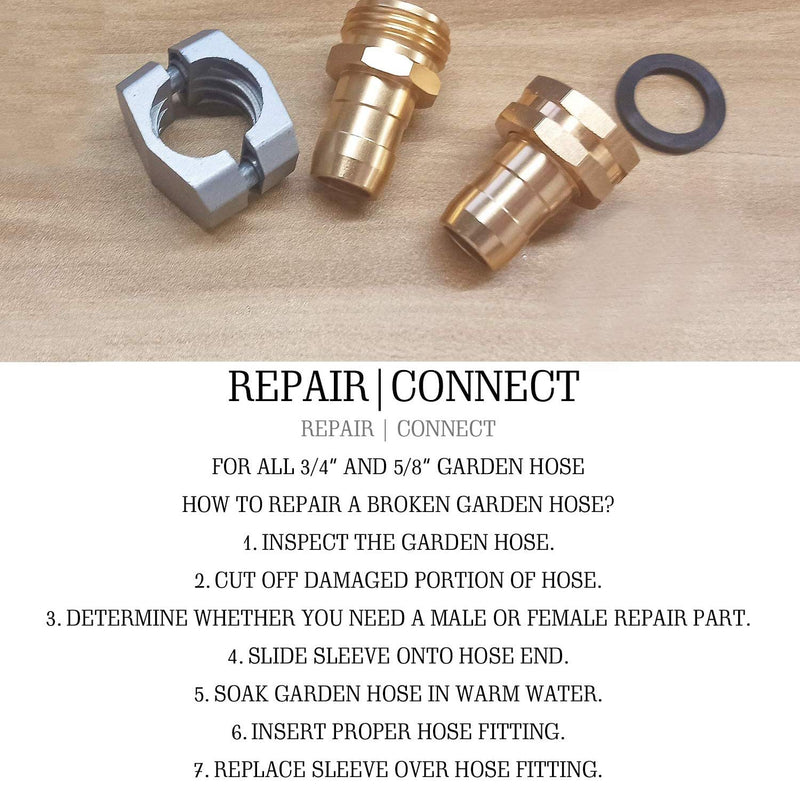 [Australia - AusPower] - Hourleey Garden Hose Repair Fittings, Zinc and Aluminum Male Hose End Water Hose Repair Connector, 2 Pack 2 Male 