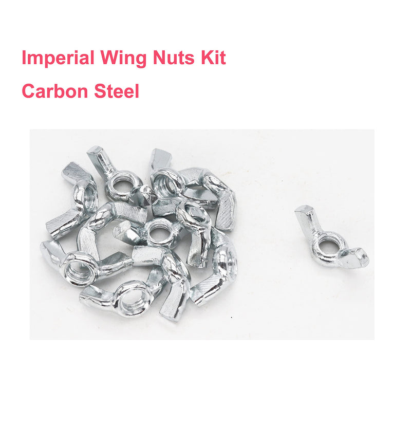 [Australia - AusPower] - cSeao 28pcs Wing Nuts Assortment Kit Butterfly Nut Zinc Plated, 3/16-16"/ 1/4-20"/ 5/16-18"/ 3/8-16" 