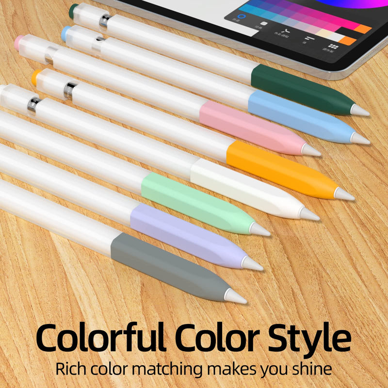 [Australia - AusPower] - JOOSKO Pencil Case Compatible with Apple Pencil 1st Generation Case, [2 Pack] Soft Silicone Pencil Case， [with 10 Pencil tip Cover] for Apple Pencil 1st Generation. (Pink, Purple) Pink, Purple 