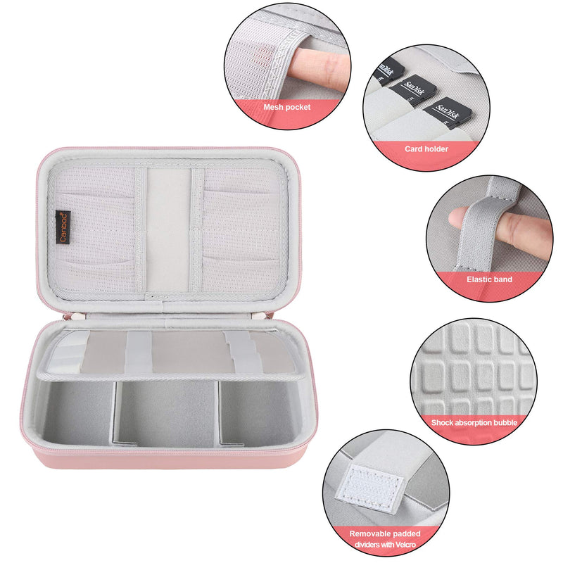 [Australia - AusPower] - Hard Electronic Organizer Travel Case Electronics Accessories Cable Gadget Wire Storage Bag Double Layer Shockproof Box for Charger, Cord, Flash Drive, Apple Pencil, Power Bank, Rose Gold 
