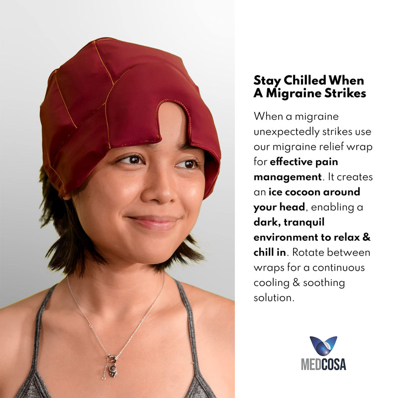 [Australia - AusPower] - Medcosa Headache and Migraine Relief Wrap | Stay Chilled When a Migraine Strikes | Keep Your Head Cool with Our Double Function Mask & Hat | Ice Beanie Migraine Relief Products 