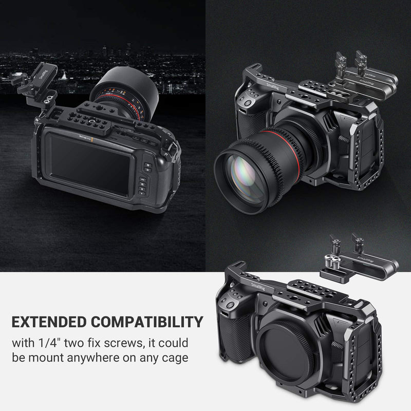 [Australia - AusPower] - SMALLRIG Mount Bracket SSD Holder for Samsung T5 SSD with 1/4”-20 Threads, Compatible with SMALLRIG Cage for BMPCC 4K & 6K and Z CAM (New Version) – 2245B For 4K & 6K Cage 