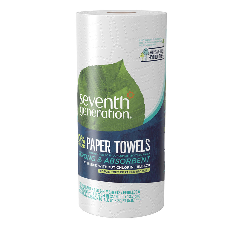 [Australia - AusPower] - Seventh Generation Paper Towels, 100% Recycled Paper, 1 Roll of 156 2-Ply Sheets (Packaging May Vary) 