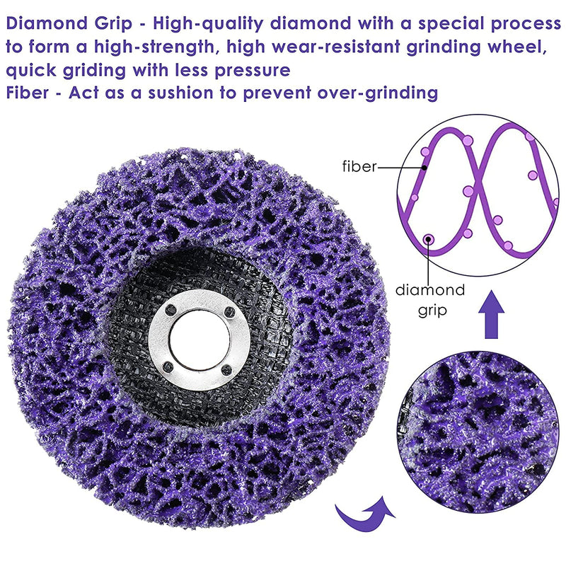 [Australia - AusPower] - WerkWeit Strip Disc for Angle Grinder 5Pack 4” Paint Remover Disc Stripping Wheel Paint Eater Disc Poly Strip Disc Wheel Paint Rust and Oxidation Removal Clean for Angle Grinder (4'' x 5/8'') 