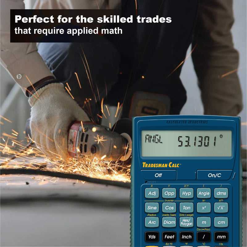 [Australia - AusPower] - Calculated Industries 4400 TradesmanCalc Technical Trades Dimensional Trigonometry and Geometry Math and Conversion Calculator Tool for Tech Students, Welders, Metal Fabricators, Engineers, Draftsmen 