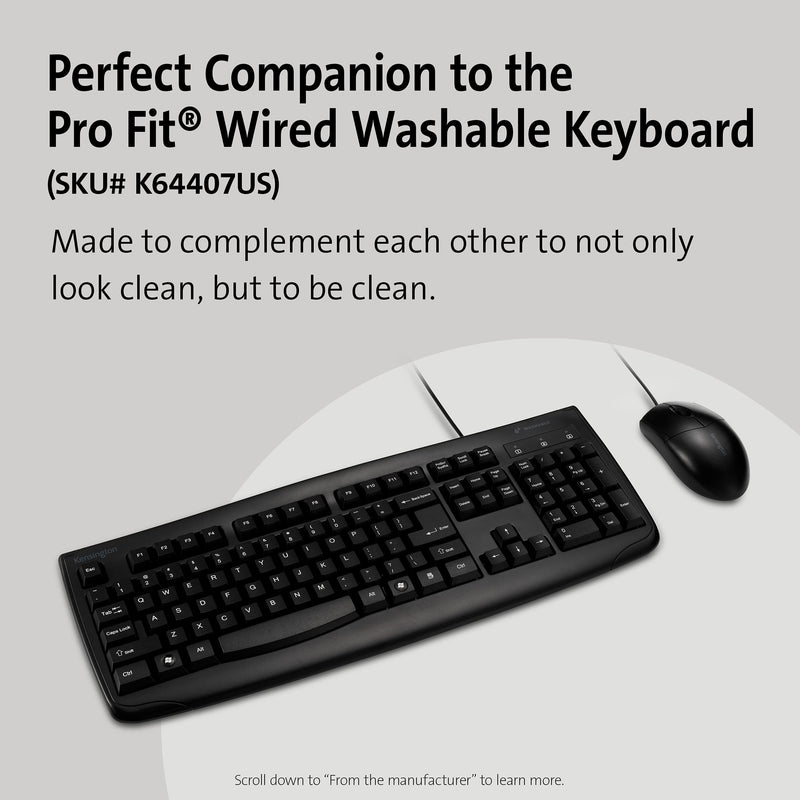 [Australia - AusPower] - Kensington Pro Fit Washable Wired Mouse (K70315WW) 