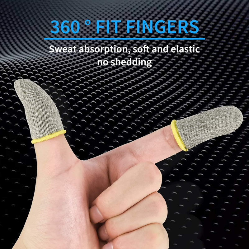 [Australia - AusPower] - Newseego Mobile Phone Game Finger Sleeve [10 Pack],Touch Screen Finger Sleeve Breathable Anti-Sweat Sensitive Shoot and Aim Keys for Rules of Survival/Knives Out for Android & iOS -Yellow 