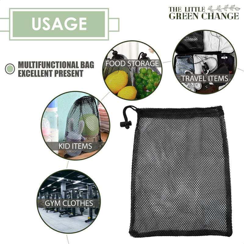 [Australia - AusPower] - Small Mesh Bags Bag Camping Nylon Drawstring Bag Durable Mesh | Little Bags for Storage Mesh Bag with Drawstring Cord Lock Closure for Toys, Laundry 
