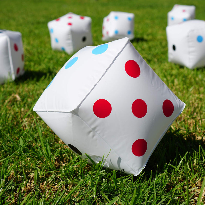 [Australia - AusPower] - GoSports Giant 6" Inflatable Dice 6 Pack with Tote Bag and Dry Erase Scoreboard for Rollzee and Farkle Games - 6" Jumbo Size 