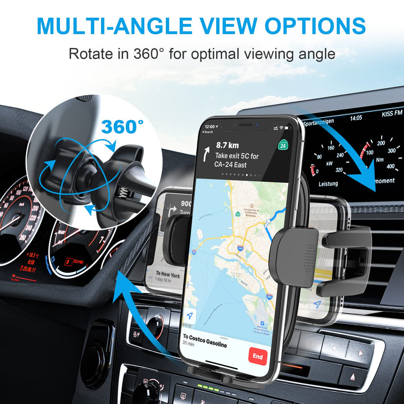 [Australia - AusPower] - Car Phone Holder Mount, 3in1 Sturdy Car Phone Mount with 8.26-Inch Gooseneck Long Arm, Anti-Shake Hands-Free Dashboard Windshield Air Vent Holder for Smartphone 