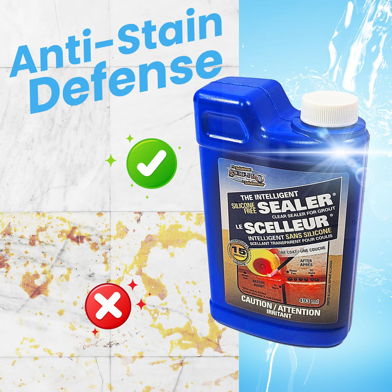 [Australia - AusPower] - SURF PRO Grout Sealer Transparent,1-Pack, 16.67oz (493 ml), Silicone Free, One Coat, Invisible Protecting Sealer, Anti-Stain 