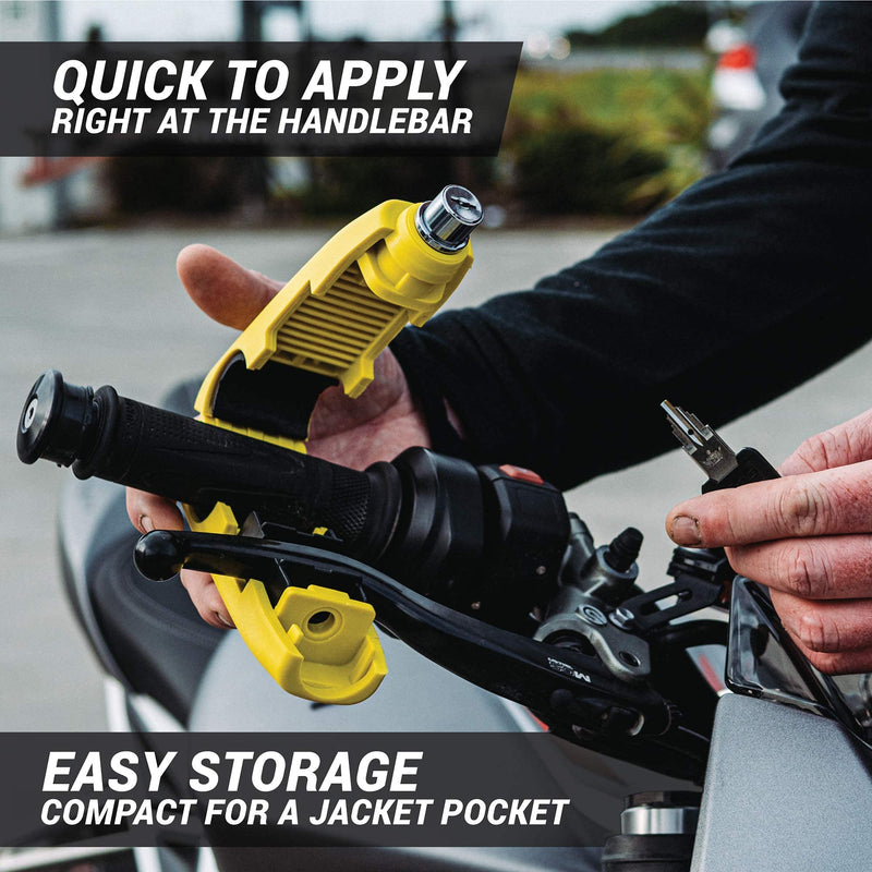 [Australia - AusPower] - Throttle Motorcycle Locks Anti Theft Handlebar Lock by Aerofast. Best Heavy Duty, Motorcycle Anti Theft Lock for Your Motorbike, ATV, Dirt Bike and Scooter - (Yellow) Yellow 