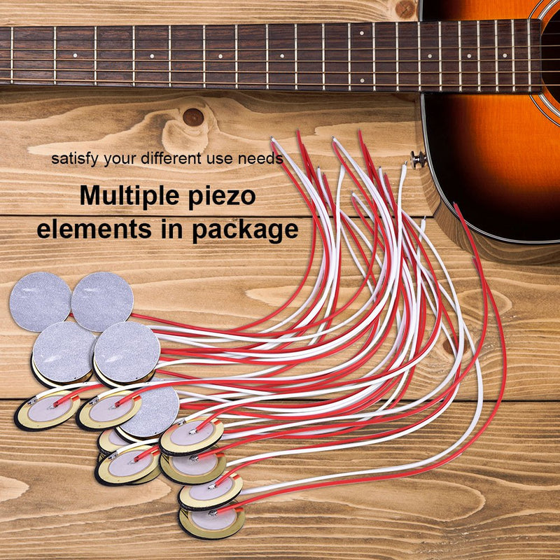 [Australia - AusPower] - 6/10/18 Pcs Piezo Discs with Wires, 27mm Piezo Disc Element Sensor with Wire for Guitar Drum Trigger (18Pcs) 