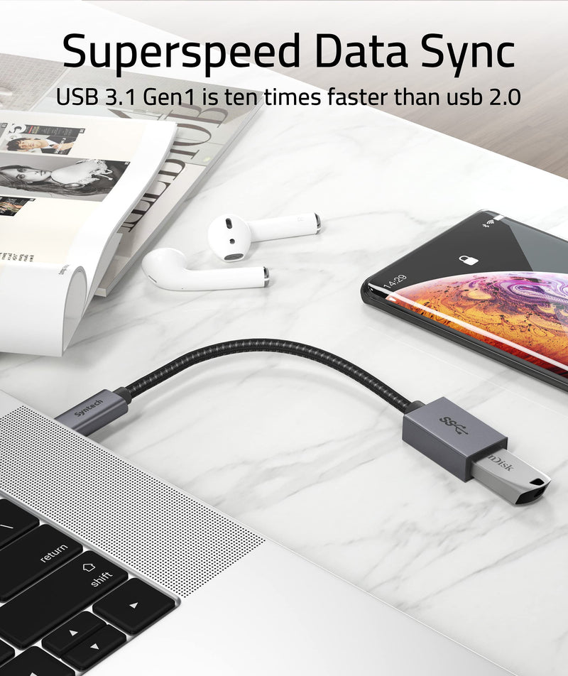 [Australia - AusPower] - USB C to USB Adapter, 2 Pack USB C to USB3 Adapter,USB Type C to USB,Thunderbolt 3 to USB Female Adapter OTG Cable Compatible with iPad Air 2020, MacBook Pro, Air and More Space Gray 
