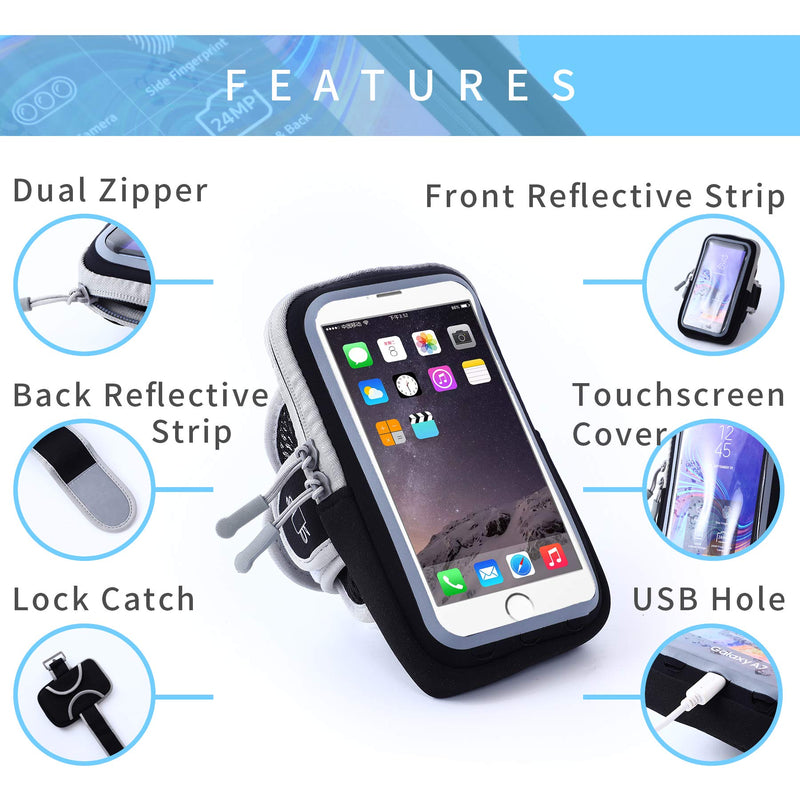 [Australia - AusPower] - 2022 Universal Running Armband, Arm Cell Phone Holder Sports Armband for Running, Fitness and Gym Workouts, Compatible with iPhone X/8/7/6/Plus … 