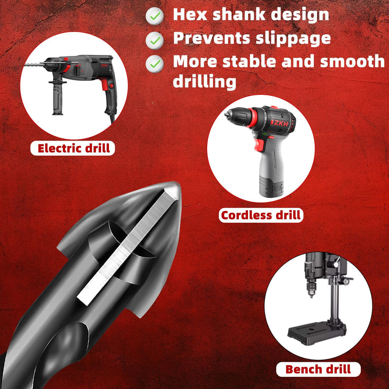 [Australia - AusPower] - ZKH 10 PCS Masonry Drill Bit Set, Cement Drill bits Made of Cemented Carbide,3/16 to 1/2 inch Masonry Drill bits for Concrete,Ceramics,Glass, Brick Drill bit,Masonry bit. 