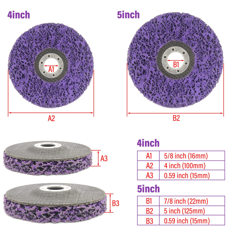 [Australia - AusPower] - 8 Pack Strip Discs Stripping Wheel for Angle Grinder,Paint Rust Remover Stripping Wheel, Paint Eater Discs for Angle Grinder (4" X 5/8'' and 5" X 7/8'') 