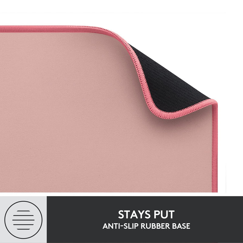 [Australia - AusPower] - Logitech Desk Mat - Studio Series, Multifunctional Large Desk Pad, Extended Mouse Mat, Office Desk Protector with Anti-Slip Base, Spill-Resistant Durable Design, in Darker Rose 