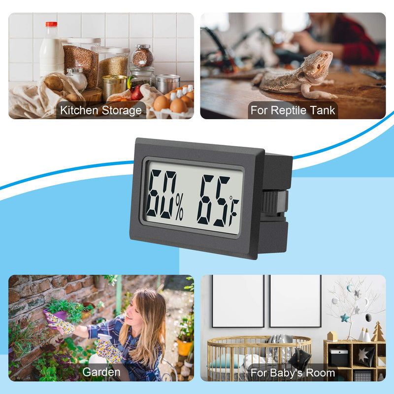 [Australia - AusPower] - Mini Digital Thermometer 2-Pack Hygrometer Indoor Humidity Monitor Temperature Humidity Gauge Meter with Fahrenheit (℉) for Humidors, Greenhouse, Garden, Cellar, Closet, Fridge Etc by DWEPTU 