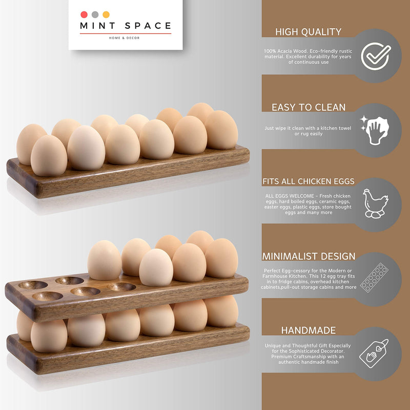 [Australia - AusPower] - Rustic chicken egg holder and tray as fresh egg holder countertop or Egg Holder Camping or Chicken Coop - Use as Egg Holder or Platter and egg plate for deviled eggs (12 egg holder for refrigerator) 