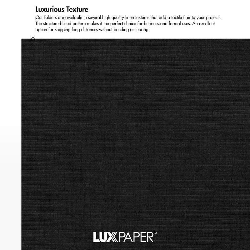 [Australia - AusPower] - 9 x 12 Presentation Folders - Black Linen (10 Qty) | Perfect for Tax Season, Brochures, Sales Materials and so Much More!| PF-BLI-10 