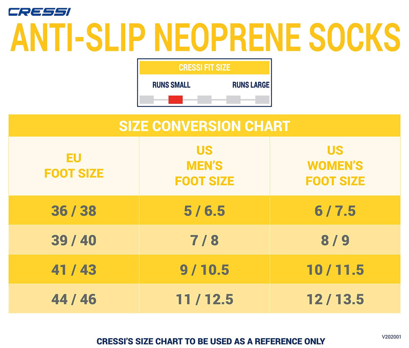 [Australia - AusPower] - Anti-Slip Neoprene Socks for Snorkeling and Scuba Diving by Cressi: Quality since 1946 Small Black 
