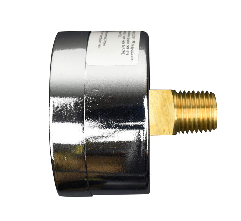 [Australia - AusPower] - CARBO Instruments 2" Pressure Gauge, Chrome Plated Steel Case, Dry, 0-5000 psi/kPa, Back Mount 1/4" NPT 