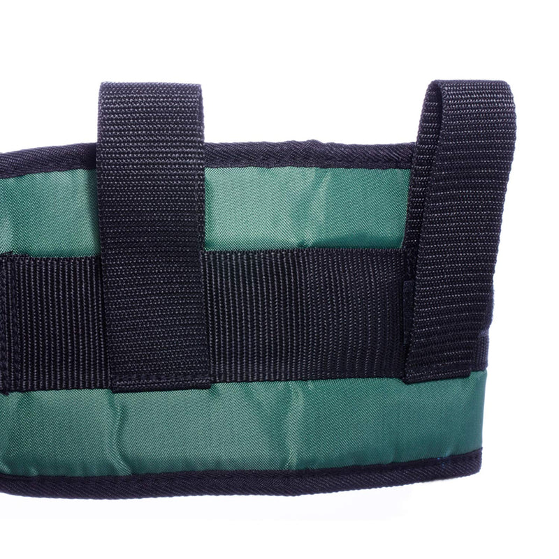 [Australia - AusPower] - COW&COW Padded Gait Belt with 4 Handles and Quick Release Buckle 5.5 inchs(Green, M/28inches-48inches) Green 48 Inch (Pack of 1) 