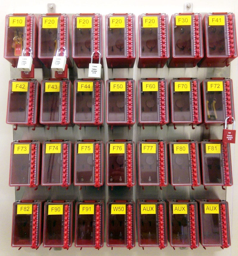 [Australia - AusPower] - Brady-50938 Wall-Mount Group Lock Box for Lockout/Tagout, Plastic,Red 