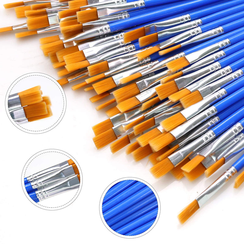 [Australia - AusPower] - AROIC Paint Brushes Set ,120 pcs Nylon Hair Brushes for Acrylic Oil Watercolor Artist Professional Painting Kits 