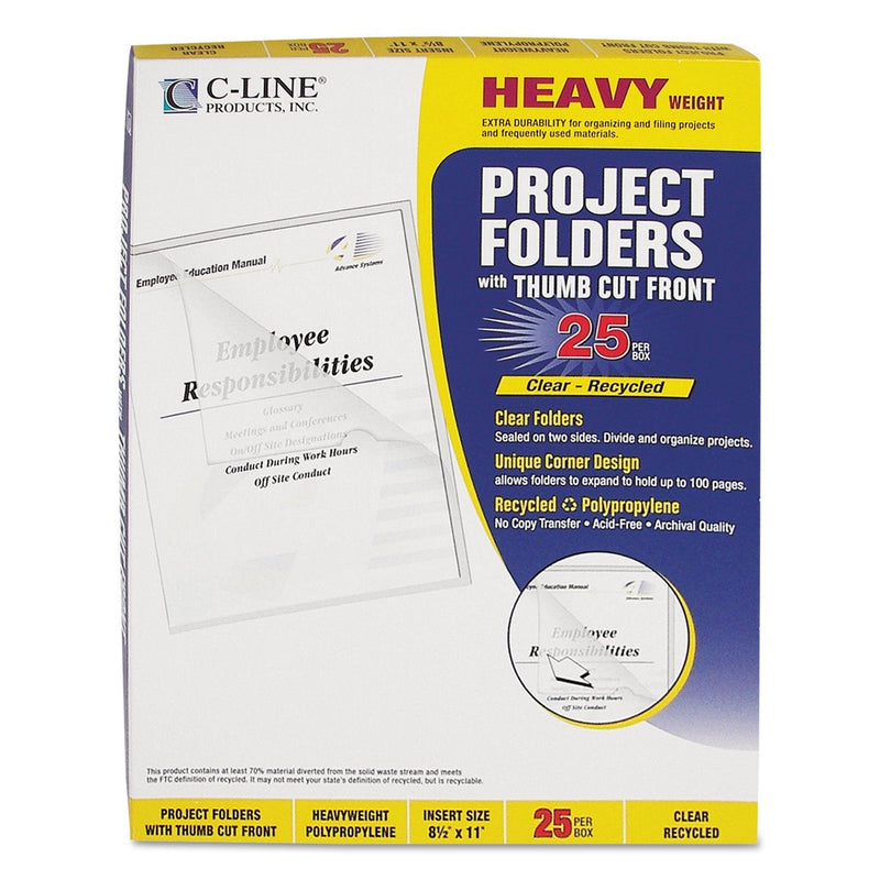 [Australia - AusPower] - C-Line 62127 Project Folders, Jacket, Letter, Poly, Clear, 25/Box 