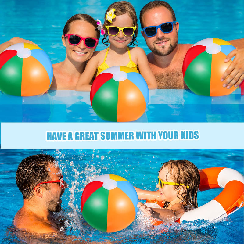 [Australia - AusPower] - Beach Balls 3 Pcs 12 Inch Inflatable Ball Rainbow Beach Ball Swimming Pool Ball Enjoyable Pool Float Balls for Outdoor Activity Birthday Summer Party Favors Water Toys 