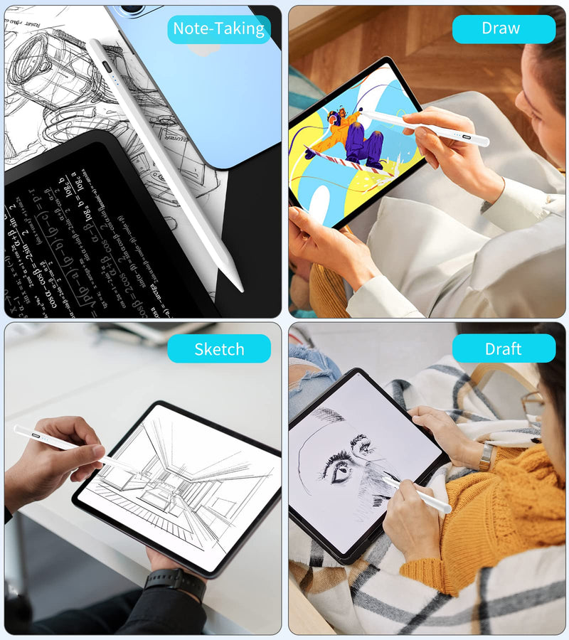 [Australia - AusPower] - Stylus Pen for iPad 9th&10th Generation, 4X Fast Charge Apple Pencil 2nd Generation for iPad 2018-2023 Apple Pro 11”/12.9”, iPad Mini 5/6, iPad Air 5/4/3, iPad 10/9/8/7/6th Gen with Palm Rejection 